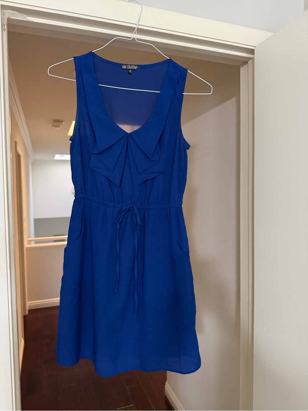 Bebop Royal Blue Sleeveless Drawstring Dress
